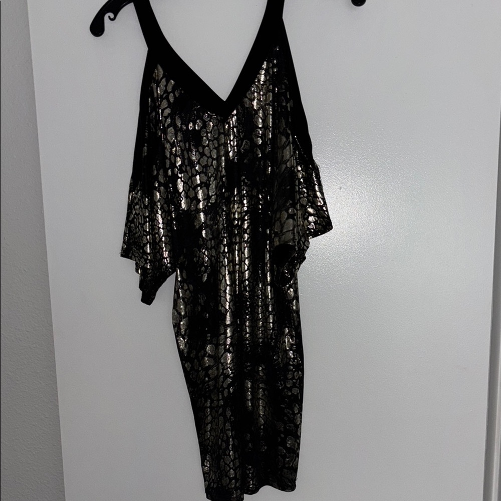 Black and Silver Lace Dress